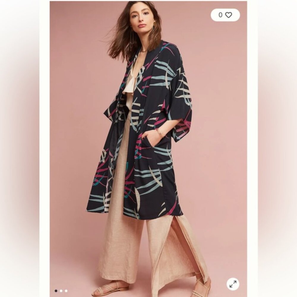 Maeve Anthropologie Kira Long Kimono Jacket Size XSS - Picture 3 of 14
